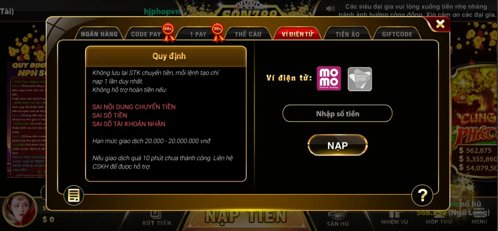 Nạp Tiền Son789