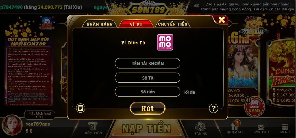 Rút Tiền Son789