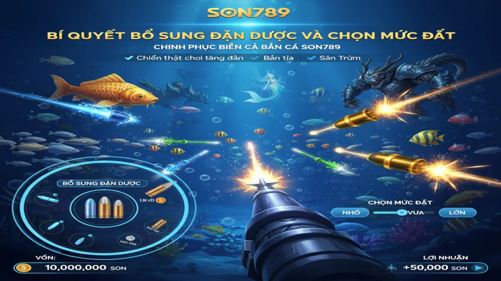 Hướng dẫn cách nạp đạn và chọn mức cược Bắn cá Son789